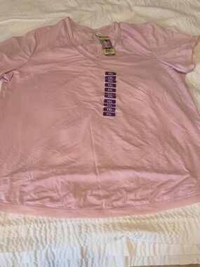 Tangerine Pastel Pink V-Neck Tee